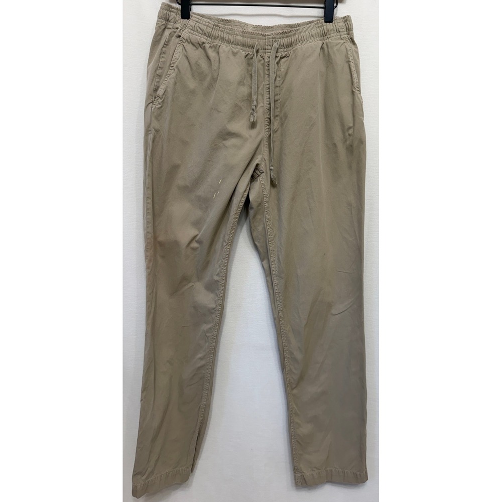 Save Khaki United Mens Medium Khaki Elastic Waist Drawstring Easy Chino Pants